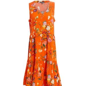 Matty M Floral Orange Sleeveless Dress